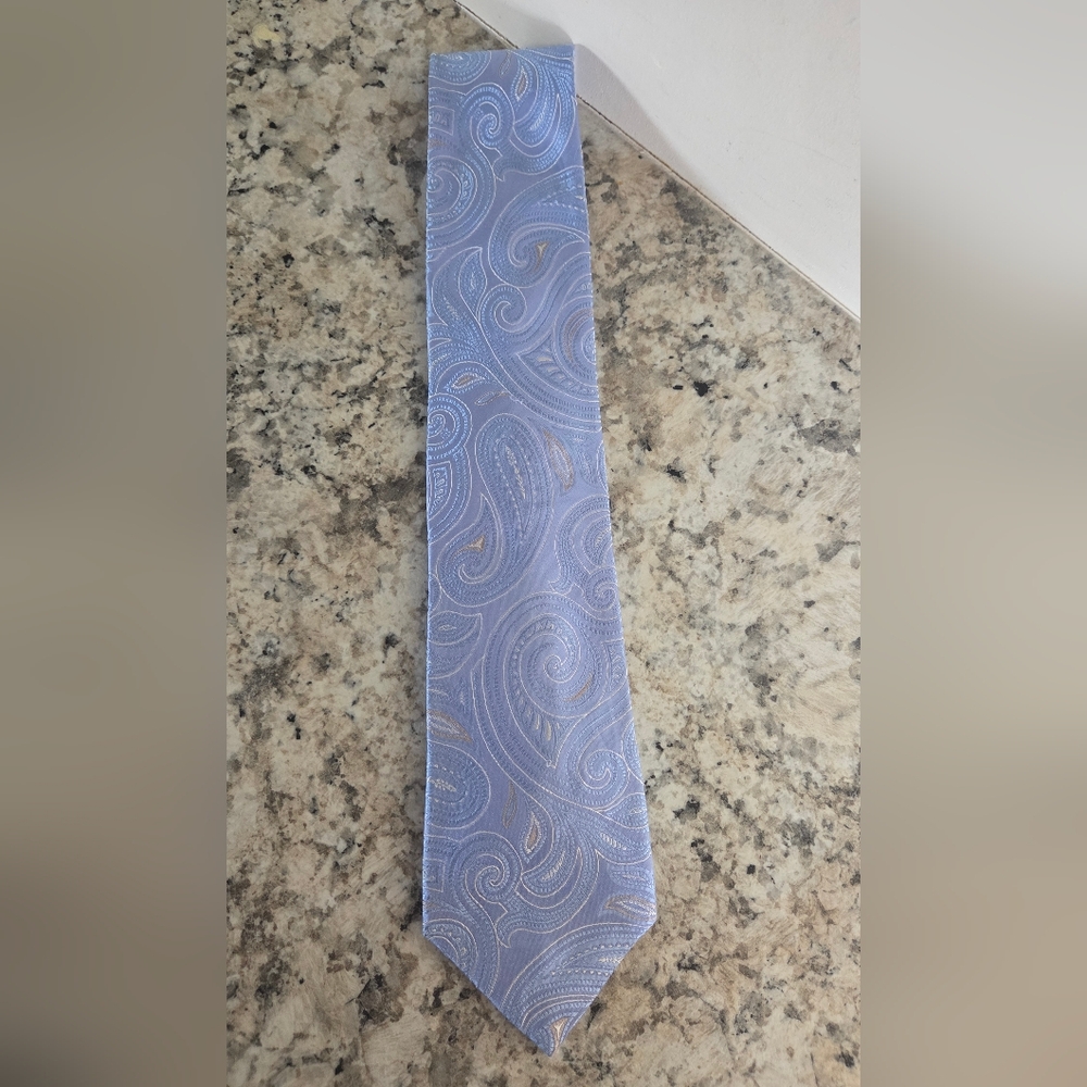 Light Blue Paisley Men's Tie